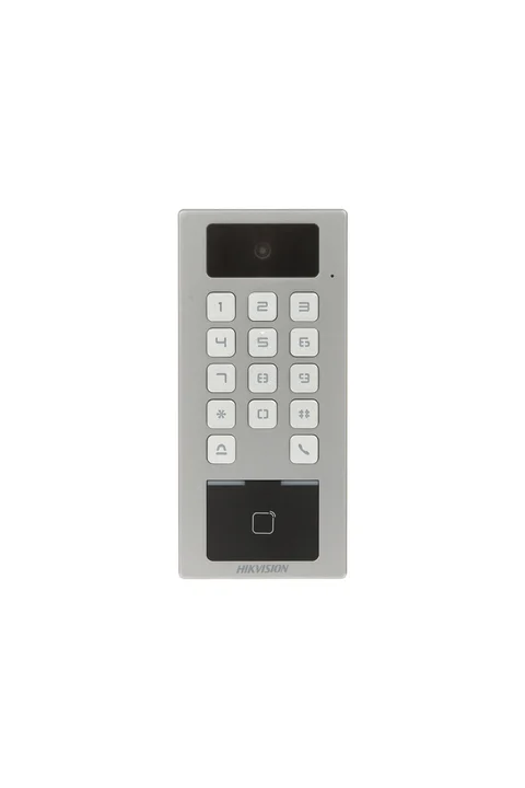 Hikvision DS-K1T502DBFWX-C Parmak izi, Kart, Şifre ve Kameralı Geçiş Kontrol ve Interkom Terminali Dış Mekan IP65