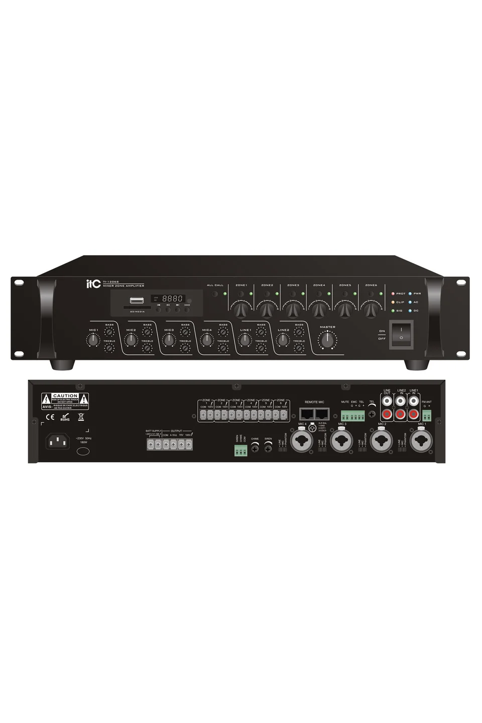 ITC TI-5006S 6 Zone Dijital Mikser Amplifikatör