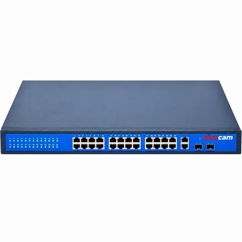 Nicecam NC-F424 24 Port PoE, 2 Port Gigabit Uplink, 2 SFP Switch