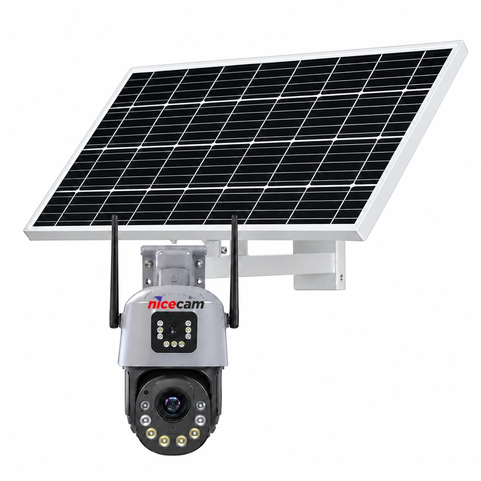 Nicecam NC-M05 6MP 36X 7/24 KAYIT 2 KAMERALI 4G Sim Kartlı Kamera 90W 40AH Solar Panel