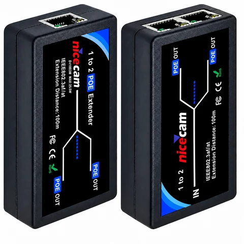 Nicecam NC-PE012 2 Çıkışlı PoE Mesafe Uzatıcı