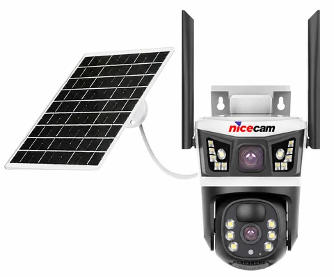 Nicecam NC-S232 4MP 2 Kameralı Solar Panelli PTZ WiFi Kamera