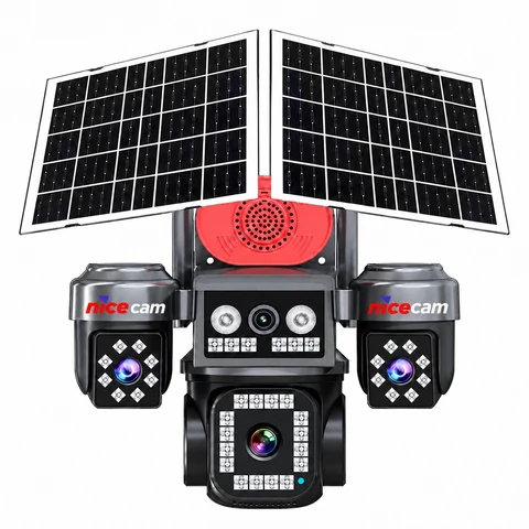 Nicecam NC-S264G 3 Kameralı WiFi Solar Güneş Panelli 9MP PTZ Kamera