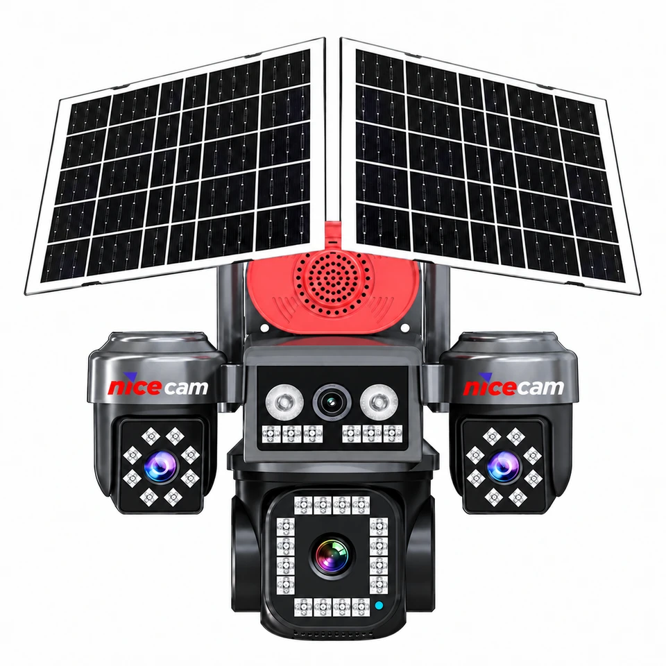 Nicecam NC-S264G 3 Kameralı WiFi Solar Güneş Panelli 9MP PTZ Kamera