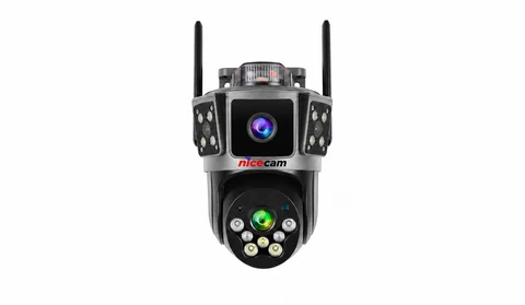 Nicecam NC-S322 4MP 2 Kameralı PTZ WiFi Sirenli Kamera