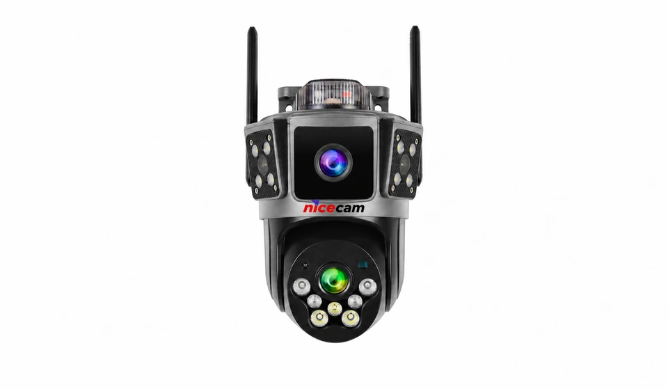 Nicecam NC-S322 4MP 2 Kameralı PTZ WiFi Sirenli Kamera