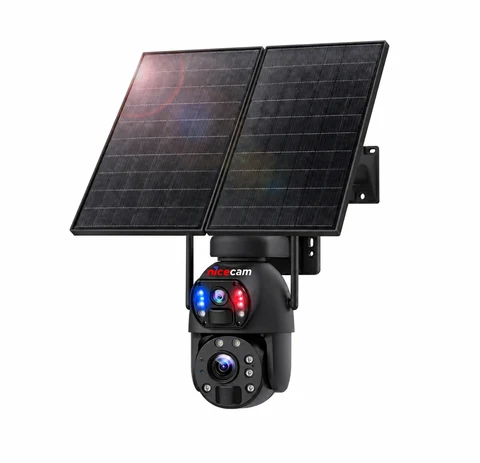 Nicecam NC-S436 6MP 36X Zoom Alarm Işıklı 2 Kameralı Solar PTZ 4G Sim Kartlı Kamera