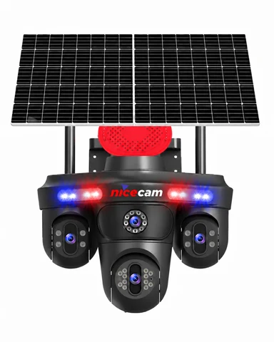Nicecam NC-S439 3 Kameralı 3PTZ Sim Kartlı AOV 2 Güneş Panelli Solar 6MP eSİM PTZ Kamera
