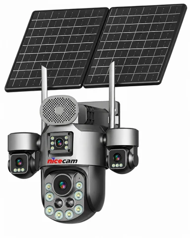 Nicecam NC-S447 4 Kameralı 36X OPTİK ZOOM Sim Kartlı AOV Çift Güneş Panelli Solar 12MP eSİM PTZ Kamera