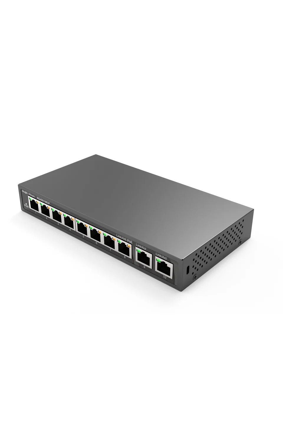 Reyee RG-ES110D-P 8 Port 100Mbps PoE, 2 Port GB Uplink Port Yönetilmez PoE Switch