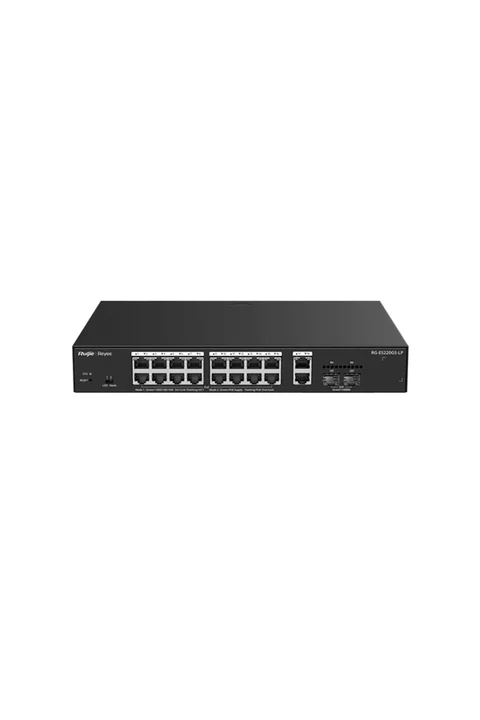 Reyee RG-ES220GS-LP 16 Port Gigabit PoE, 2 Port GB RJ45, 2 SFP Slots Smart PoE Switch