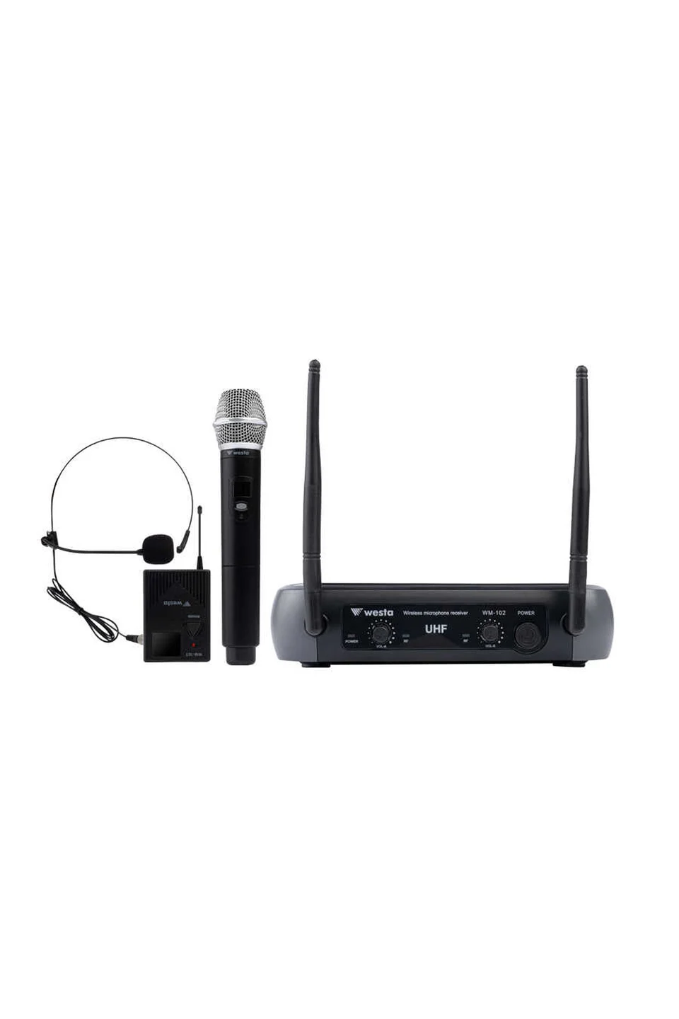 Westa WM-102HT 2 Kanal UHF El + Yaka (HeadSet) Mikrofon Seti