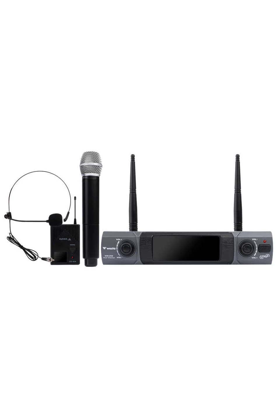Westa WM-202HT Westa 2 Kanal UHF El + Yaka (HeadSet) Mikrofon Seti