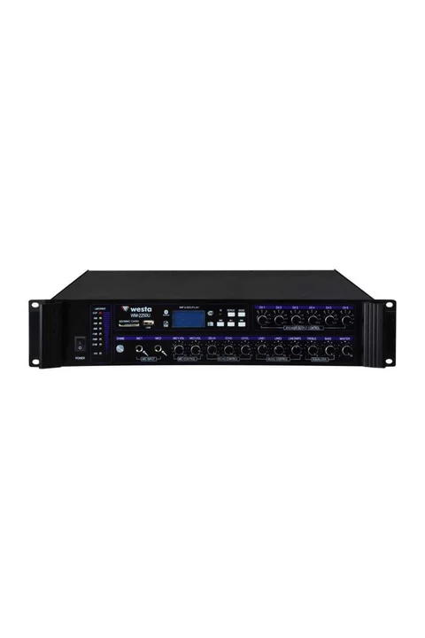 Westa WM-2250U 250 Watt LCD Ekran 6 Bölge USB/MP3/Bluetooth Hat Trafolu Mikser Amplifier