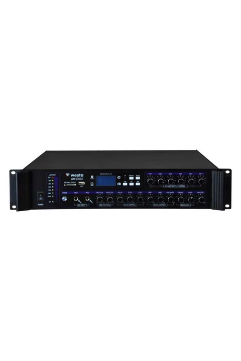 Westa WM-2350U 350 Watt LCD Ekran 6 Bölge USB/MP3/Bluetooth Hat Trafolu Mikser Amplifier