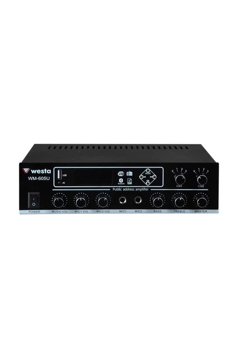 Westa WM-605U 100 Watt 2 Bölge USB/MP3/Bluetooth Hat Trafolu LCD Ekran Mikser Amplifier