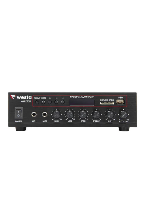 Westa WM-750U 80 Watt USB/MP3 Okuyuculu Hat Trafolu LCD Ekran Mikser Amplifier