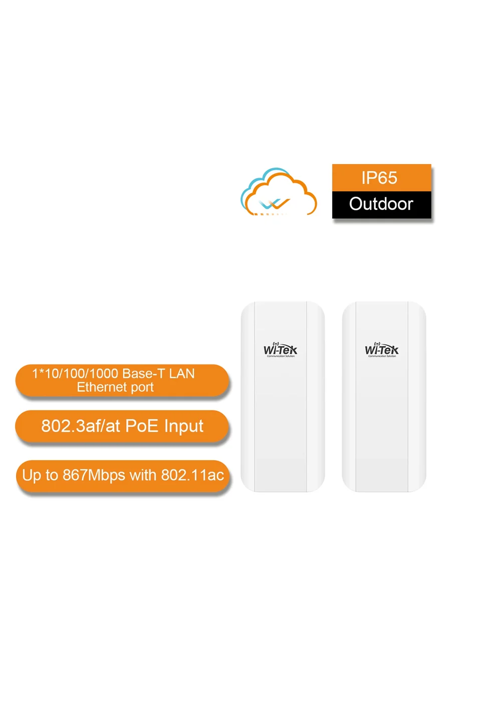 Wi-Tek WI-CPE513P-KIT V3 5Km Cloud Outdoor Wireless Transmitter for CCTV (Set olarak satılır)