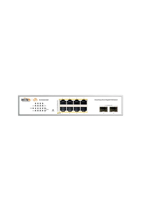 Wi-Tek WI-PCES310GF V2 8 Port GE PoE + 2 Port SFP Yonetilebilir Cloud Switch