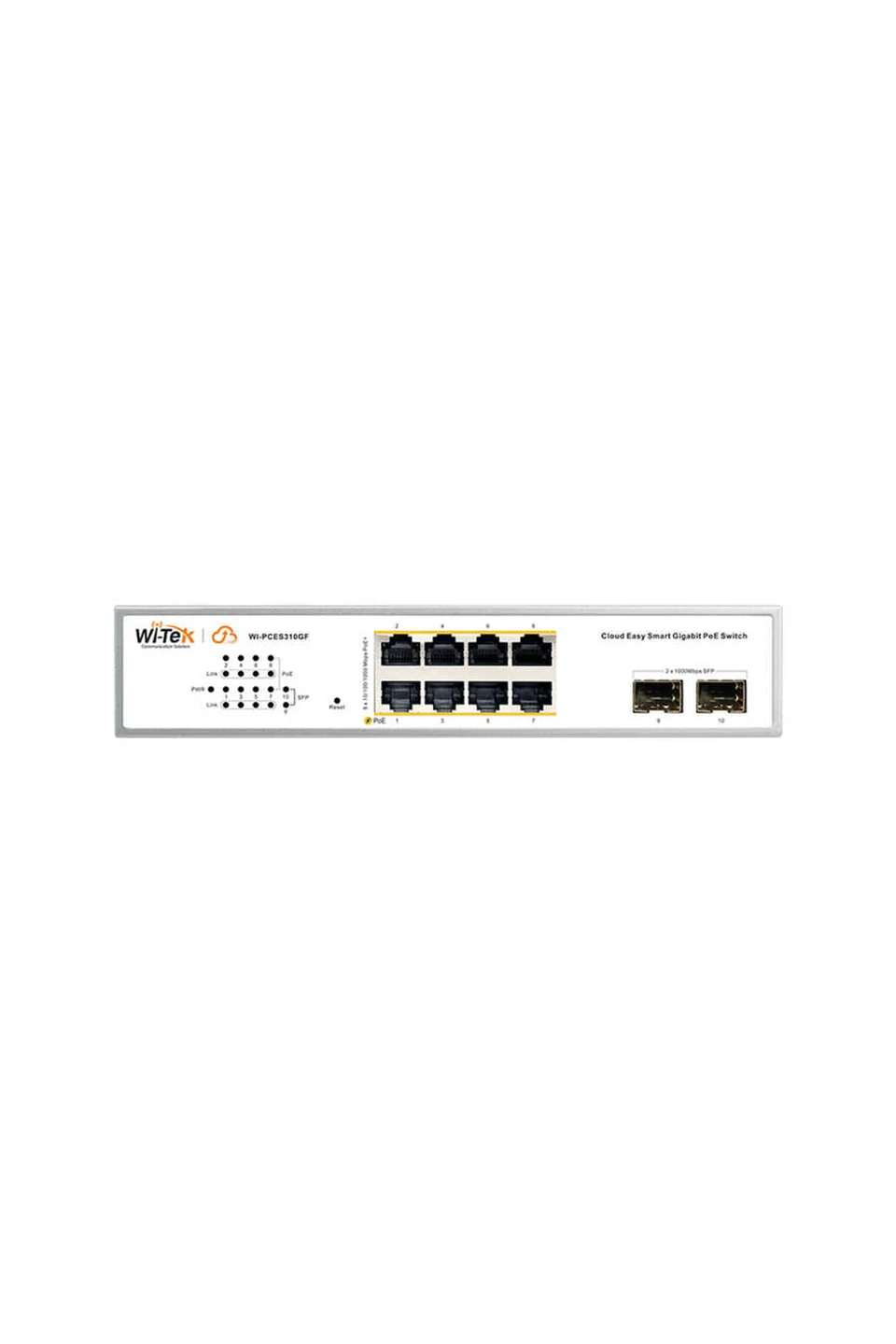 Wi-Tek WI-PCES310GF V2 8 Port GE PoE + 2 Port SFP Yonetilebilir Cloud Switch