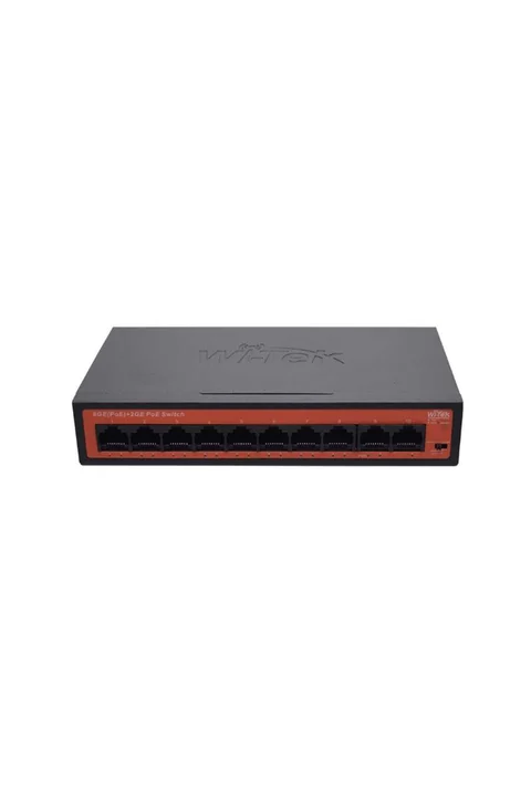 Wi-Tek WI-PS308GH V2 8 Port Gigabit PoE, 2 Port GE Uplink Port Switch - Watchdog + 65W + 250M