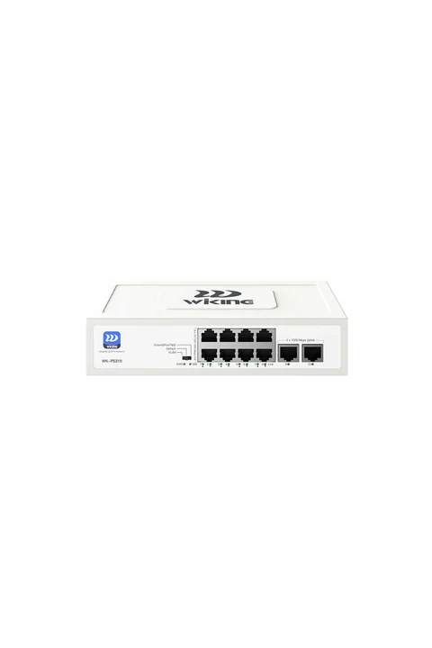Wiking WK-PS310 8 Port Gigabit PoE, 2 Port Gigabit Uplink Port Yönetilmez PoE Switch