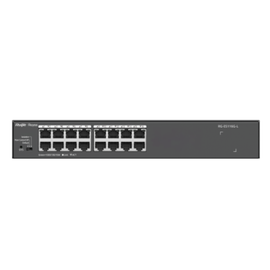 Ruijie Reyee RG‑ES116G 16 Port 10/100/1000 Mbps Unmanaged Gigabit Ethernet Switch – Yüksek Kapasiteli Ağ Genişletme resmi