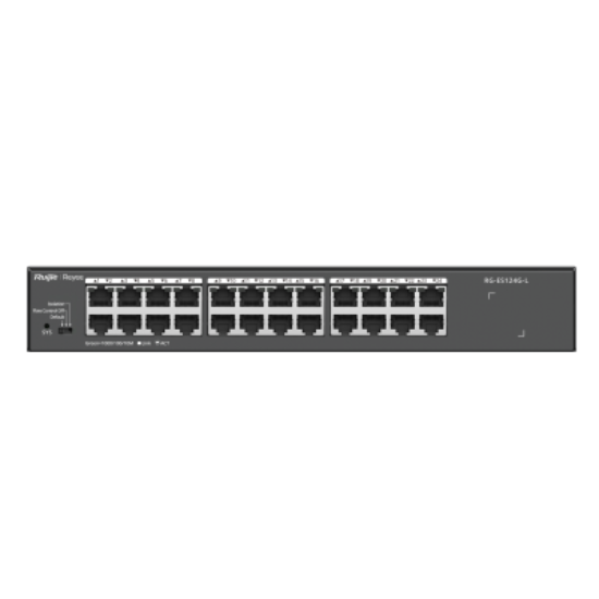 Ruijie Reyee RG‑ES124G‑L 24 Port 10/100/1000 Mbps Unmanaged Gigabit Ethernet Switch – Metal Kasa, Rackmount resmi