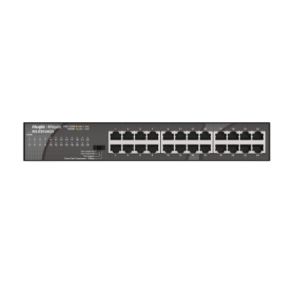 Ruijie Reyee RG‑ES124GD 24 Port 10/100/1000 Mbps Unmanaged Gigabit Ethernet Switch – Fanless & Gigabit Performans resmi