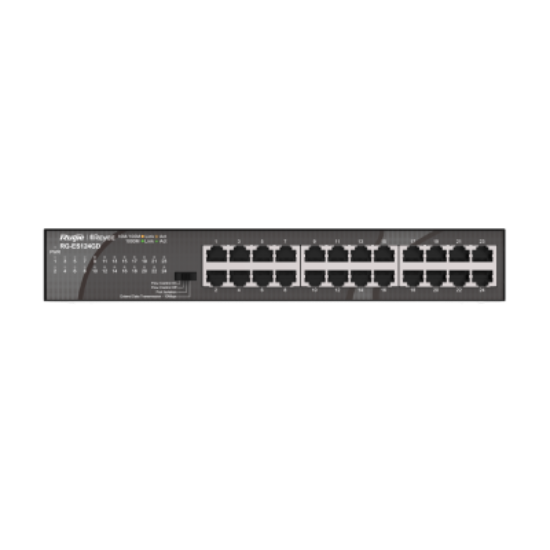 Ruijie Reyee RG‑ES124GD 24 Port 10/100/1000 Mbps Unmanaged Gigabit Ethernet Switch – Fanless & Gigabit Performans resmi