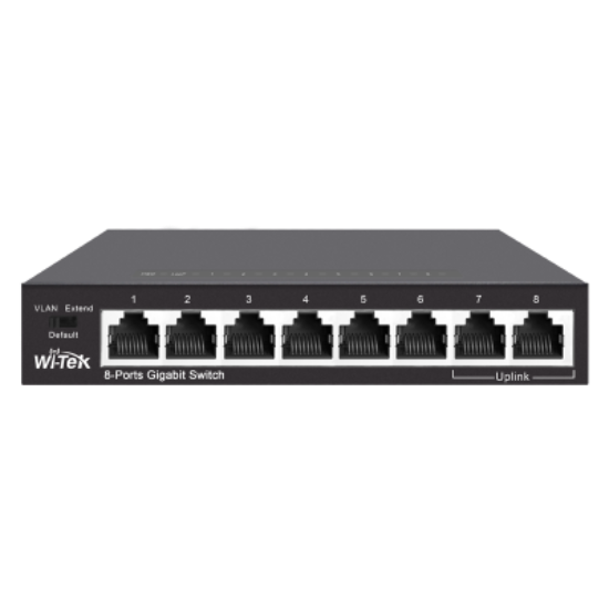 Wi‑Tek WI‑SG108 8 Port 10/100/1000 Mbps Unmanaged Gigabit Ethernet Switch – Metal Kasa, Sessiz Çalışma resmi
