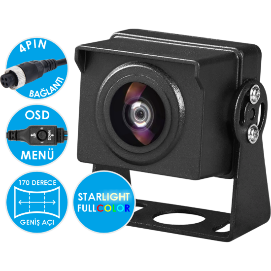 Nicecam NC121MAWS 2MP AHD Süper Geniş Açılı Starlight 4 Pin Geri Görüş Araç Kamerası resmi