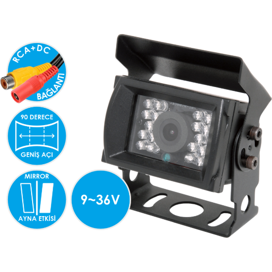 Nicecam NC118 700 TVLine Analog Gece Görüşlü Geri Görüş Araç Kamerası resmi