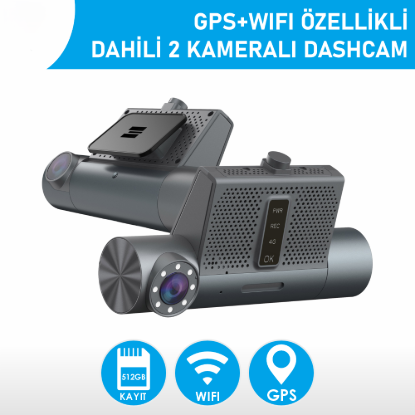 Nicecam NC330W GPS WiFi Özellikli 2 Kameralı Dashcam Araç Kayıt Cihazı resmi