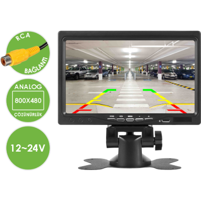 Nicecam NC-M500E Çift Video Girişli Güneşlikli Analog 7 Inch Araç Monitörü resmi