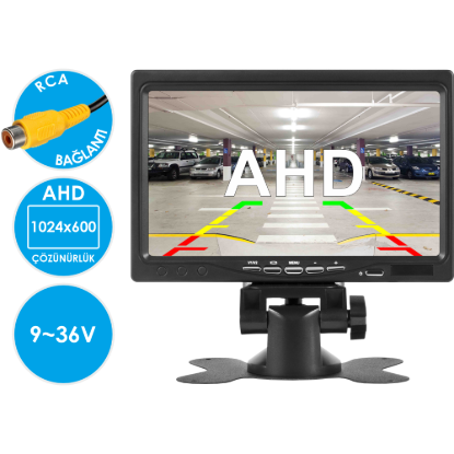 Nicecam NC-M500A Çift Video Girişli Güneşlik ve Gömme Aparatlı Analog 7 Inch Araç Monitörü resmi