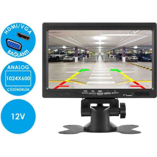 Nicecam NC-M550 HDMI VGA RCA Video Girişli 7 Inch Araç Monitörü resmi