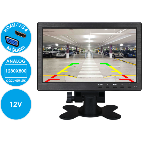 Nicecam NC-M1050 HDMI VGA RCA BNC Video Girişli 10 Inch Araç Monitörü resmi