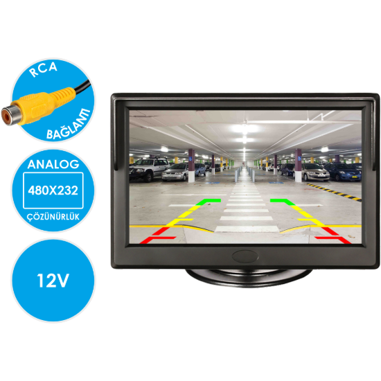 Nicecam NC-M430 Çift Video Girişli 4.3 Inch Araç Monitörü resmi