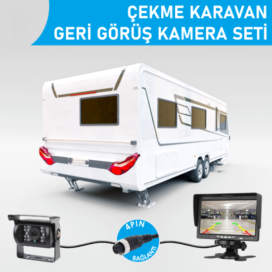 Nicecam NC-CKRS400P 700 TVLine 7″ Monitörlü 4-Pin Geri Görüş Karavan Kamera Seti resmi