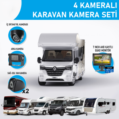 Nicecam NC-KRS411 2 MP 4 Kameralı Kayıtlı Monitörlü Karavan Kamera Seti resmi