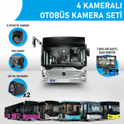 Nicecam NC-OS811EKO 2 MP 4 Kameralı Kayıtlı Monitörlü Otobüs Kamera Seti resmi