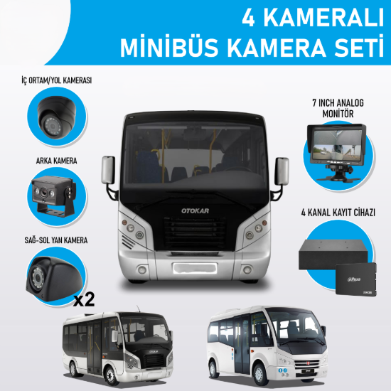 Nicecam NC-MS512EKO 2 MP 4 Kameralı Kayıtlı Minibüs Kamera Seti resmi