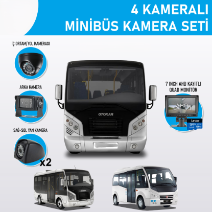 Nicecam NC-MS511 2 MP 4 Kameralı Kayıtlı Monitörlü Minibüs Kamera Seti resmi