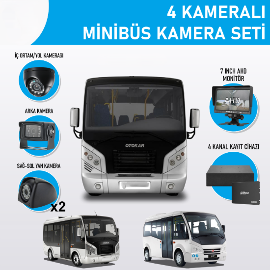 Nicecam NC-MS512 2 MP 4 Kameralı Kayıtlı Minibüs Kamera Seti resmi