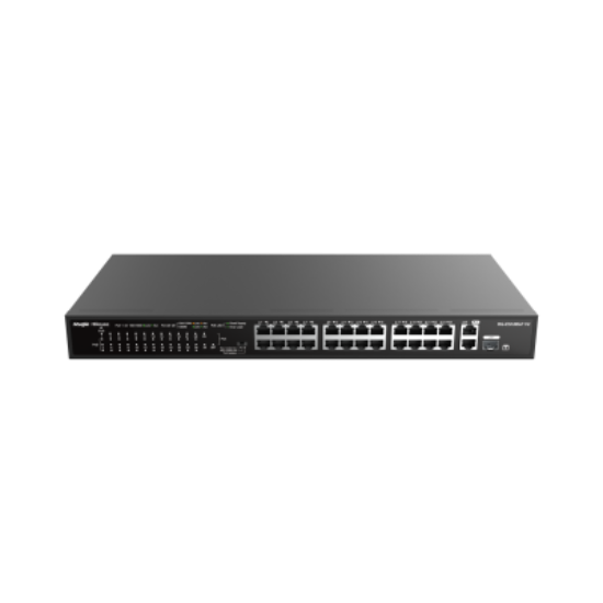 Ruijie Reyee RG-ES126S-P 24 Port PoE+ Unmanaged Switch – 24× PoE+, 2× Gigabit Uplink, 370 W PoE resmi