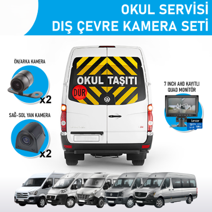 Nicecam NC-SS611 1 MP 4 Kameralı Kayıtlı Monitörlü Okul Servisi Kamera Seti resmi