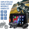 Nicecam NC-422CPT 1080P 2 Kameralı Apple Carplay & Android Auto Özellikli Lastik Basınç Sensörlü Motosiklet Kamera Seti resmi