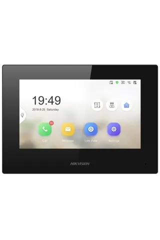 Hikvision DS-KH6320-WTE1(B) 7 inc TFT LCD Dokunmatik Ekran İç Mekan Ünite (Wi-Fi) - Siyah
