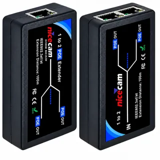 Nicecam NC-PE012 2 Çıkışlı PoE Mesafe Uzatıcı